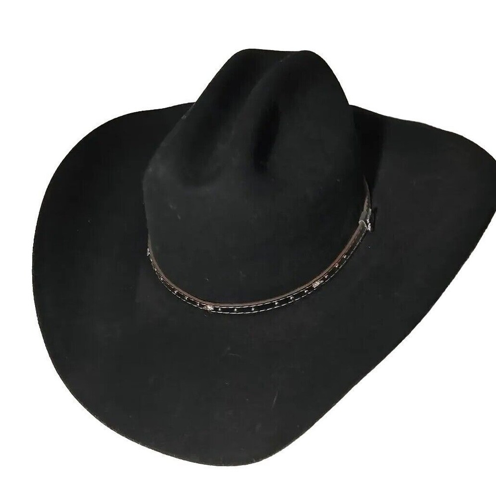 Justin Men's Plains 2X Wool Felt Cowboy Hat Black 7 3/8. 59 Western Rodeo Ranch